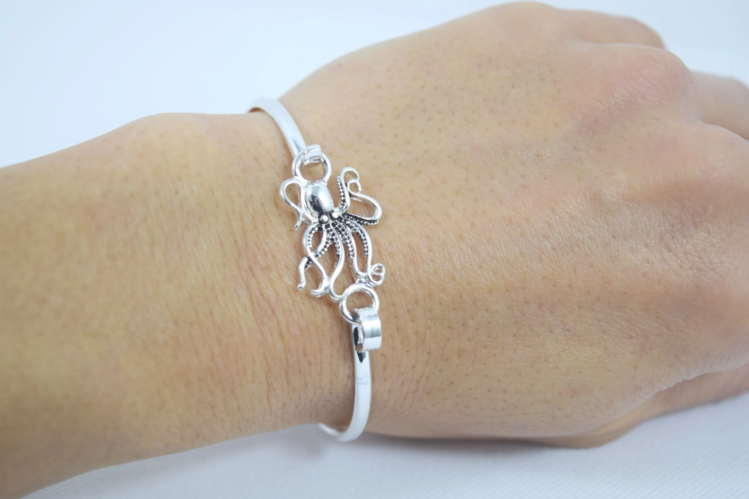 Antique Steampunk Kraken Octopus Sea Life Octopus Charm Bracelet