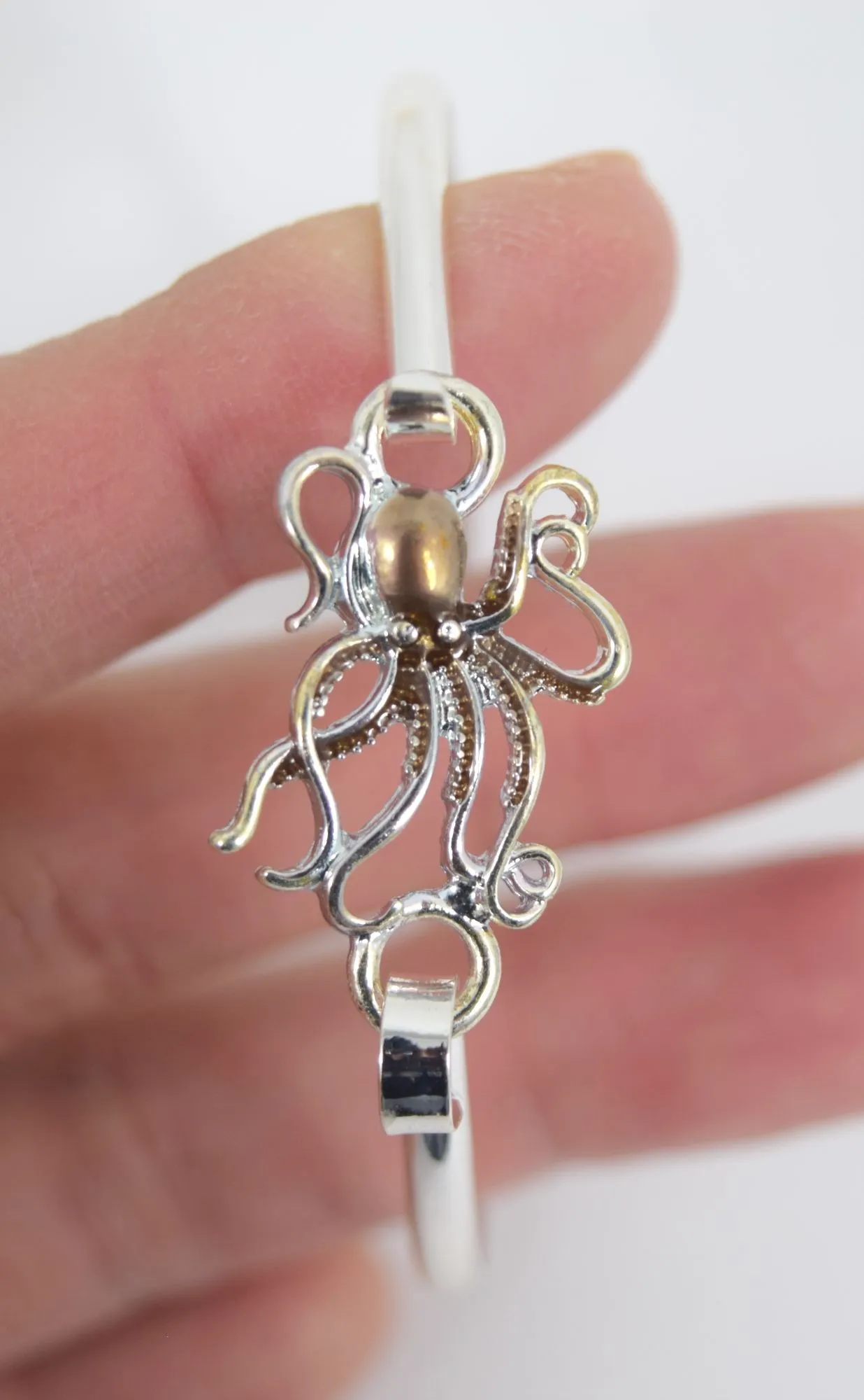 Antique Steampunk Kraken Octopus Sea Life Octopus Charm Bracelet