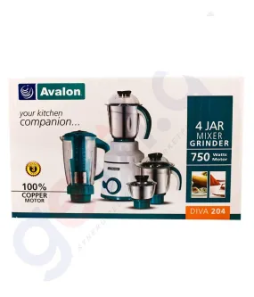 AVALON 4 JAR MIXER GRINDER - DIVA 204 750W