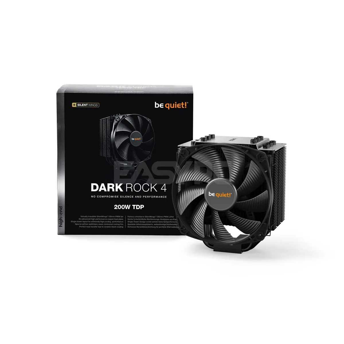 BeQuiet Dark Rock 4 120mm Airflow-optimized, wave-contoured cooling fins CPU Air Cooler