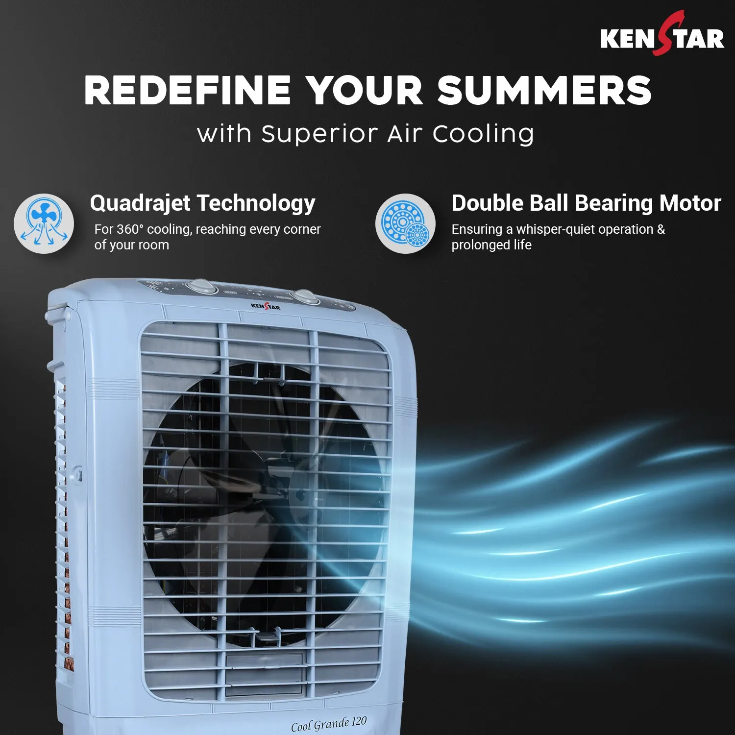 Cool Grande HC 120, Honeycomb Litres Desert Cooler (White)