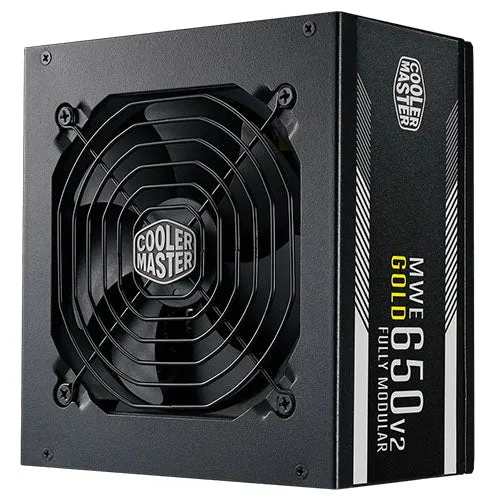 Cooler Master 650W MWE Gold V2 ATX 2.41 PSU, Fully Modular, HDB Bearing Fan, 80  Gold