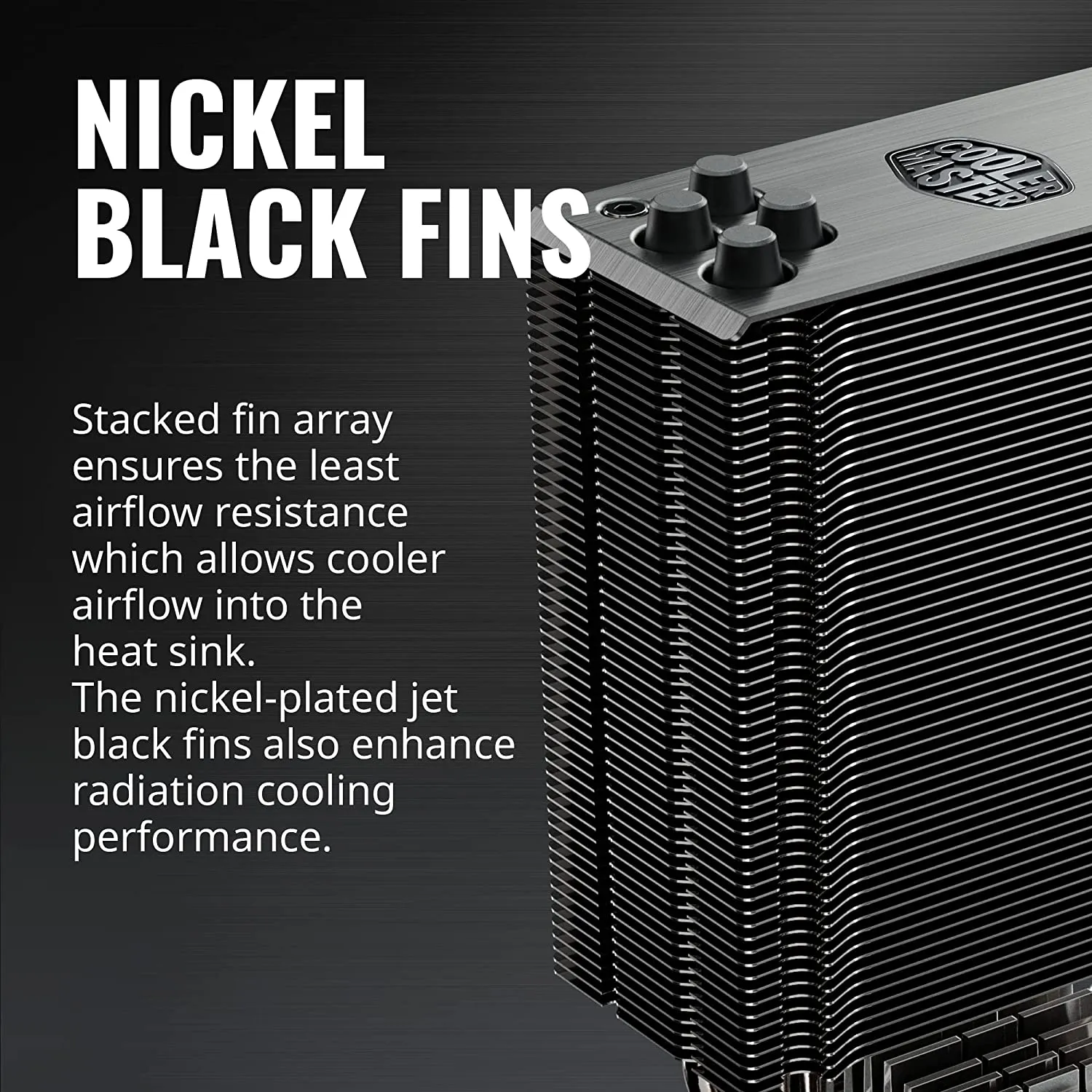 Cooler Master Hyper 212 Black Edition RGB CPU Air Cooler, SF120R RGB Fan, Anodized Gun-Metal Black, Brushed Nickel Fins, 4 Copper Direct Contact Heat Pipes for AMD Ryzen/Intel LGA1151