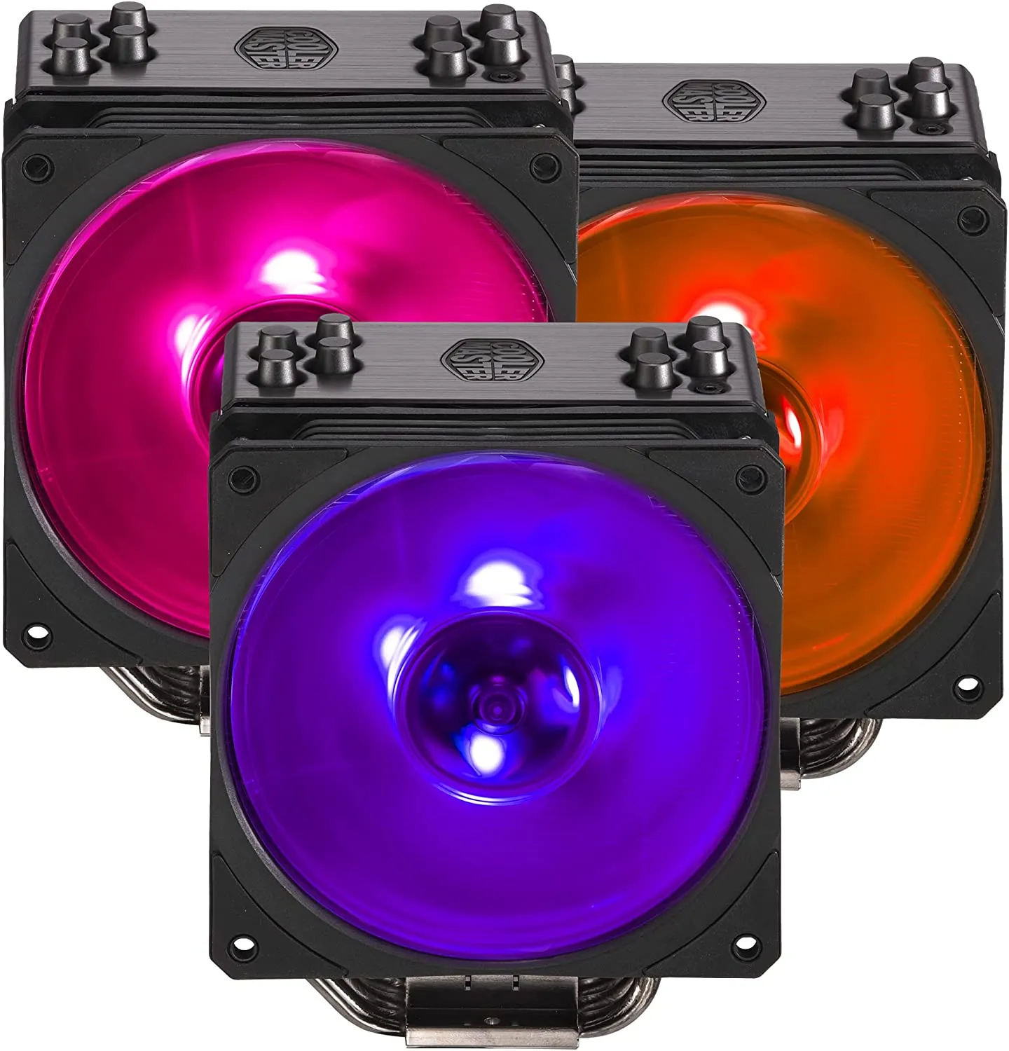 Cooler Master Hyper 212 Black Edition RGB CPU Air Cooler, SF120R RGB Fan, Anodized Gun-Metal Black, Brushed Nickel Fins, 4 Copper Direct Contact Heat Pipes for AMD Ryzen/Intel LGA1151