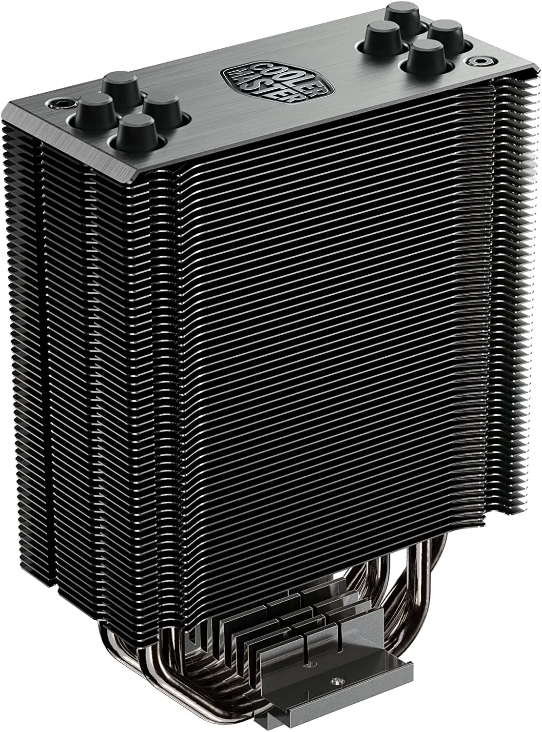 Cooler Master Hyper 212 Black Edition RGB CPU Air Cooler, SF120R RGB Fan, Anodized Gun-Metal Black, Brushed Nickel Fins, 4 Copper Direct Contact Heat Pipes for AMD Ryzen/Intel LGA1151
