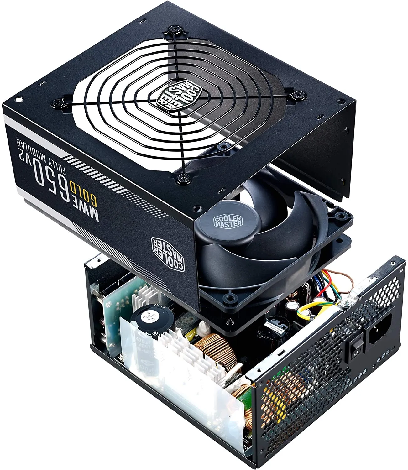Cooler Master MWE Gold 650 V2 Full Modular, 650W, 80  Gold Efficiency, 2 EPS Connectors, 120mm HDB Fan, Semi-fanless Operation