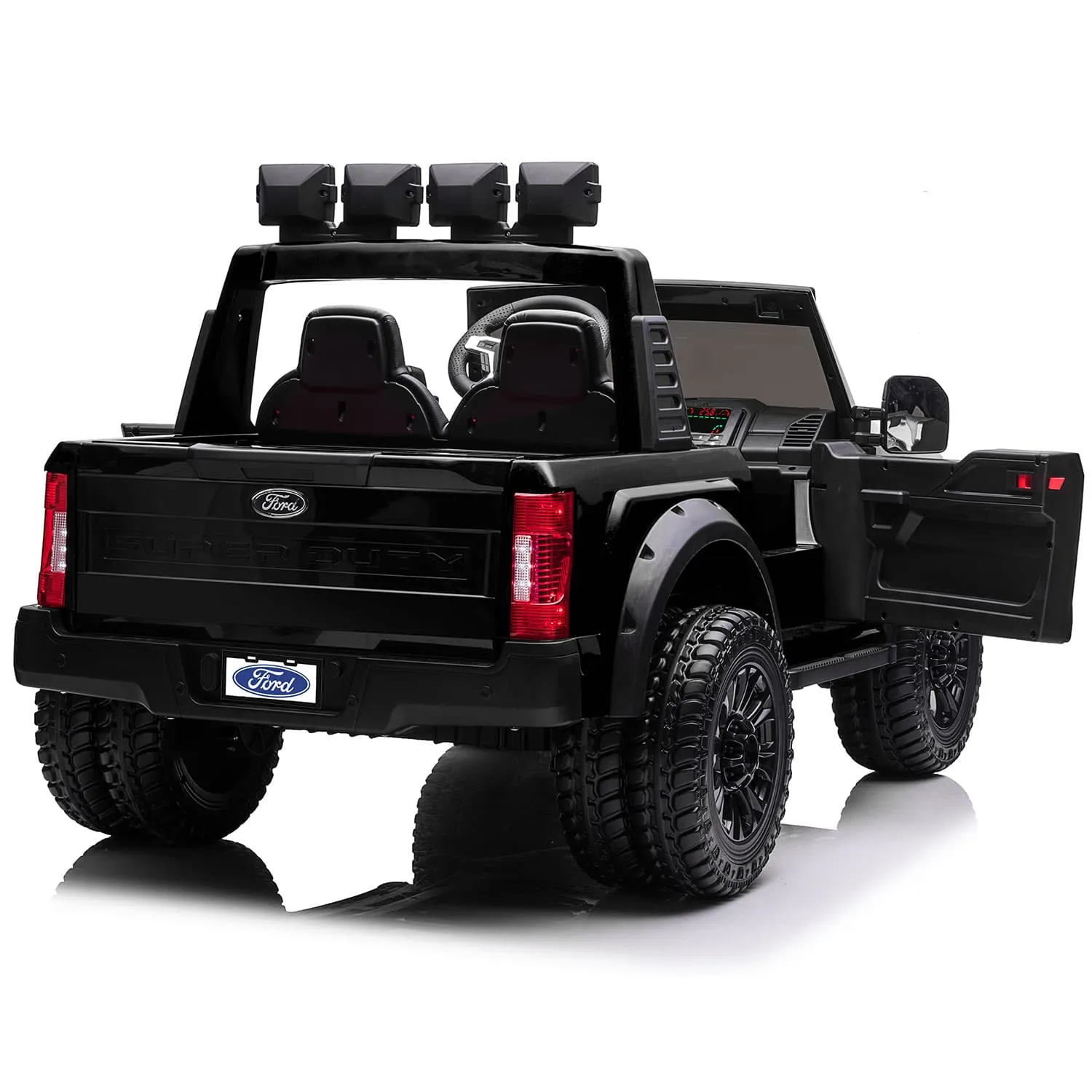 Ford F450 Custom Edition 24v Kids Ride-on Car Truck With R/c Parental Remote | Black