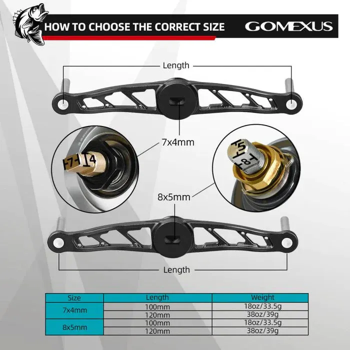Gomexus Aluminium Handle for Baitcasting Reel with TPE Knob BDH-A27