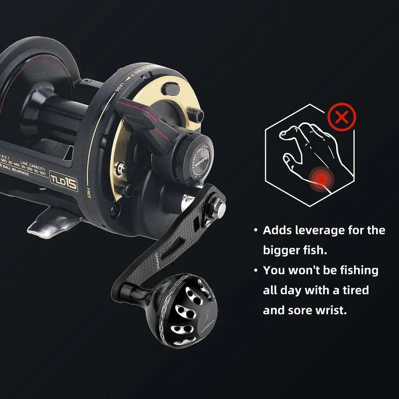 Gomexus Carbon Handle with Aluminum Knob for Baitcasting Reels