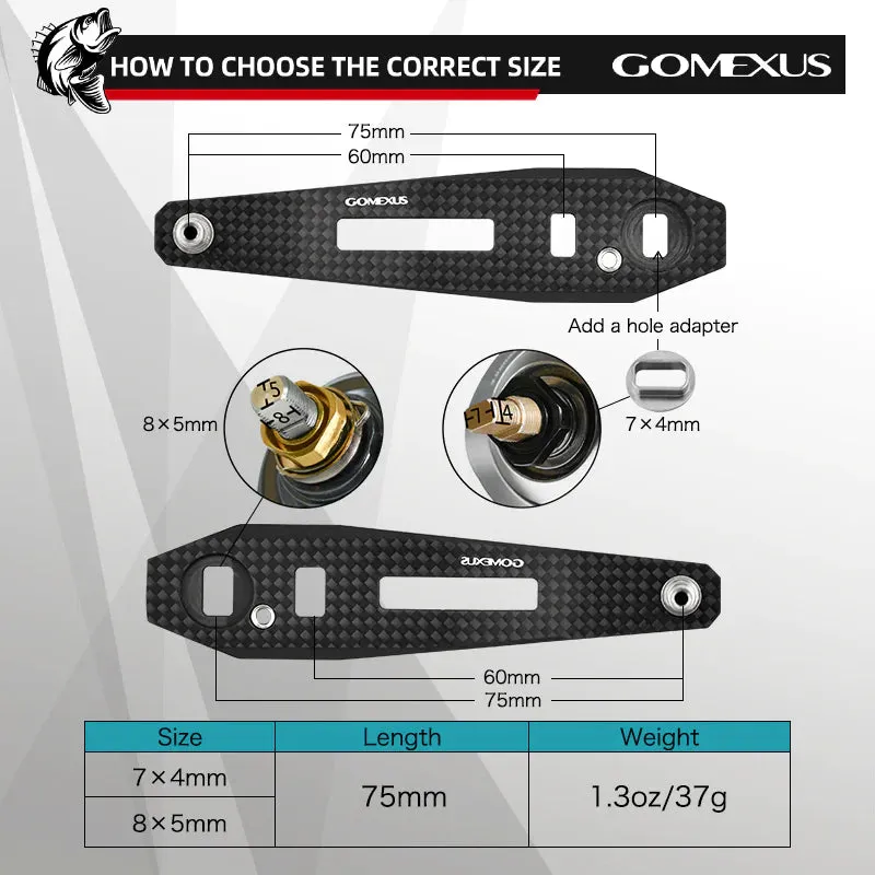 Gomexus Carbon Handle with Aluminum Knob for Baitcasting Reels