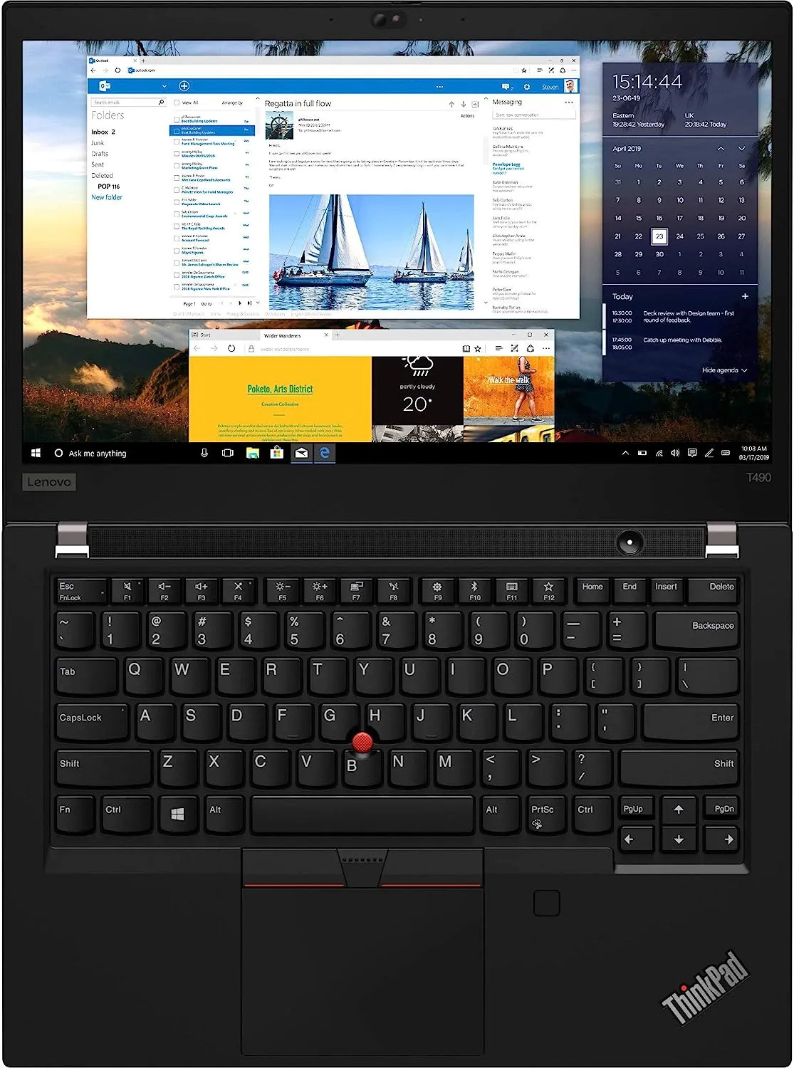 Lenovo ThinkPad T490 Laptop | 14" TOUCH SCREEN FHD IPS (1080p) | Intel Core i5-8365U (up to 4.10GHz) Quad-Core (8th Gen), 16GB RAM, 256GB NVMe SSD - Windows 11 - Intel® UHD 620, USB-C (Thunderbolt), HDMI - Certified Refurbished (Grade A) - 1 Year Warranty