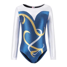 Long Sleeved Blue Leotard w Ribbons