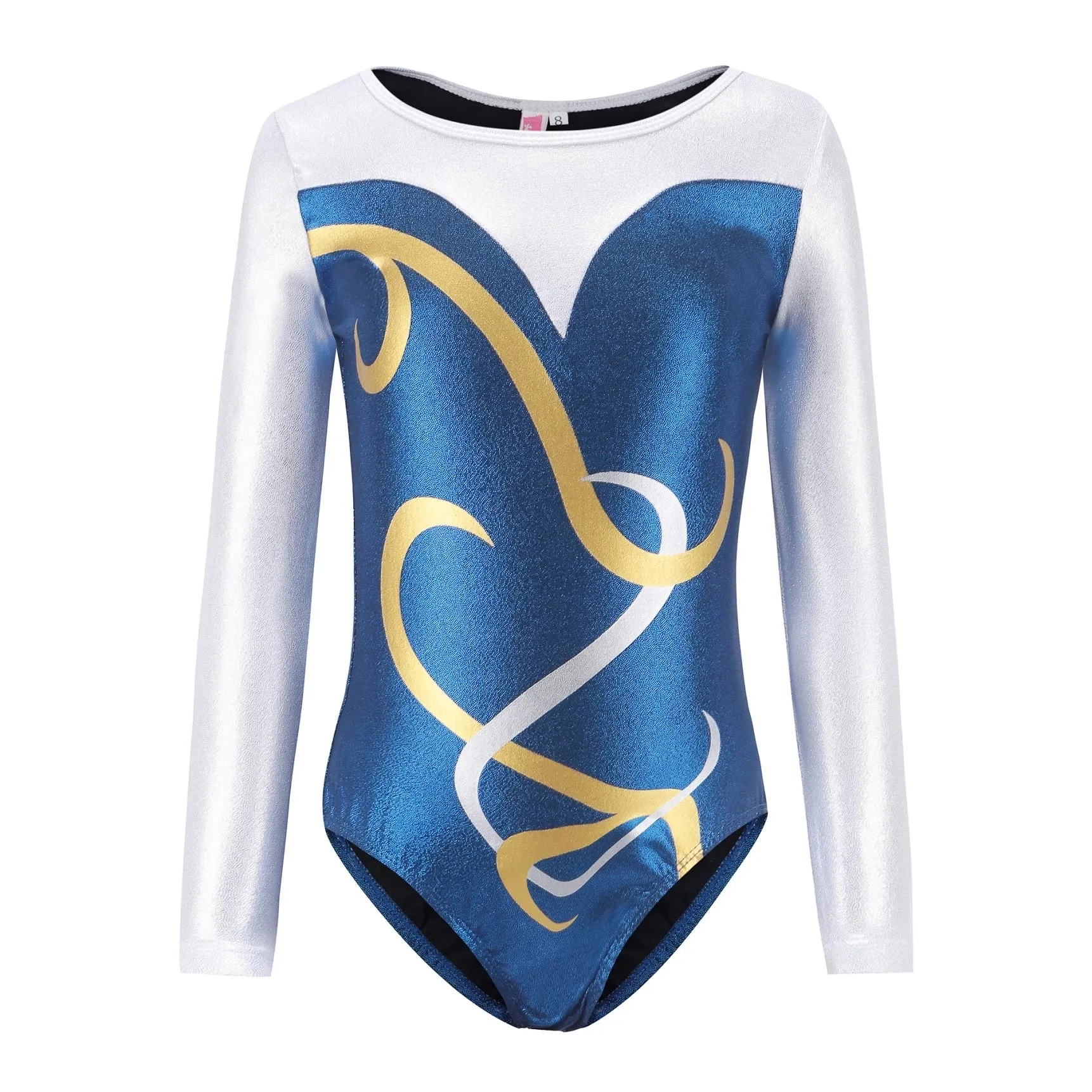 Long Sleeved Blue Leotard w Ribbons