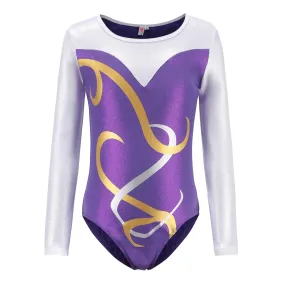 Long Sleeved Purple Leotard w Ribbons