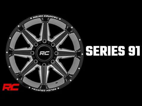 Rough Country 91M Series Wheel | One-Piece | Gloss Black | 22x12 | 8x6.5 | -44mm | 2001-2010