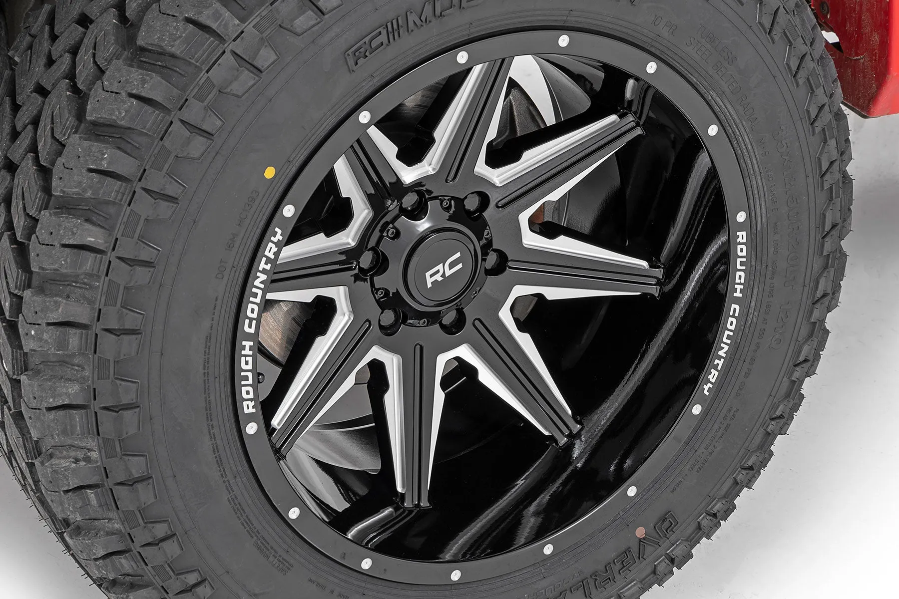 Rough Country 91M Series Wheel | One-Piece | Gloss Black | 22x12 | 8x6.5 | -44mm | 2001-2010