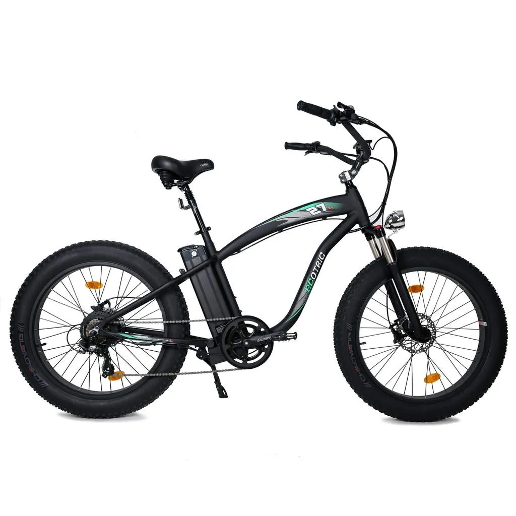 UL Certified-Ecotric Hammer Electric Fat Tire Beach Snow Bike-Matt Black