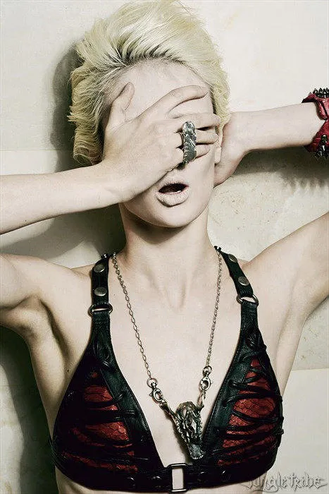 VENOMOUS VENGEANCE Black Leather Bra Halter Top