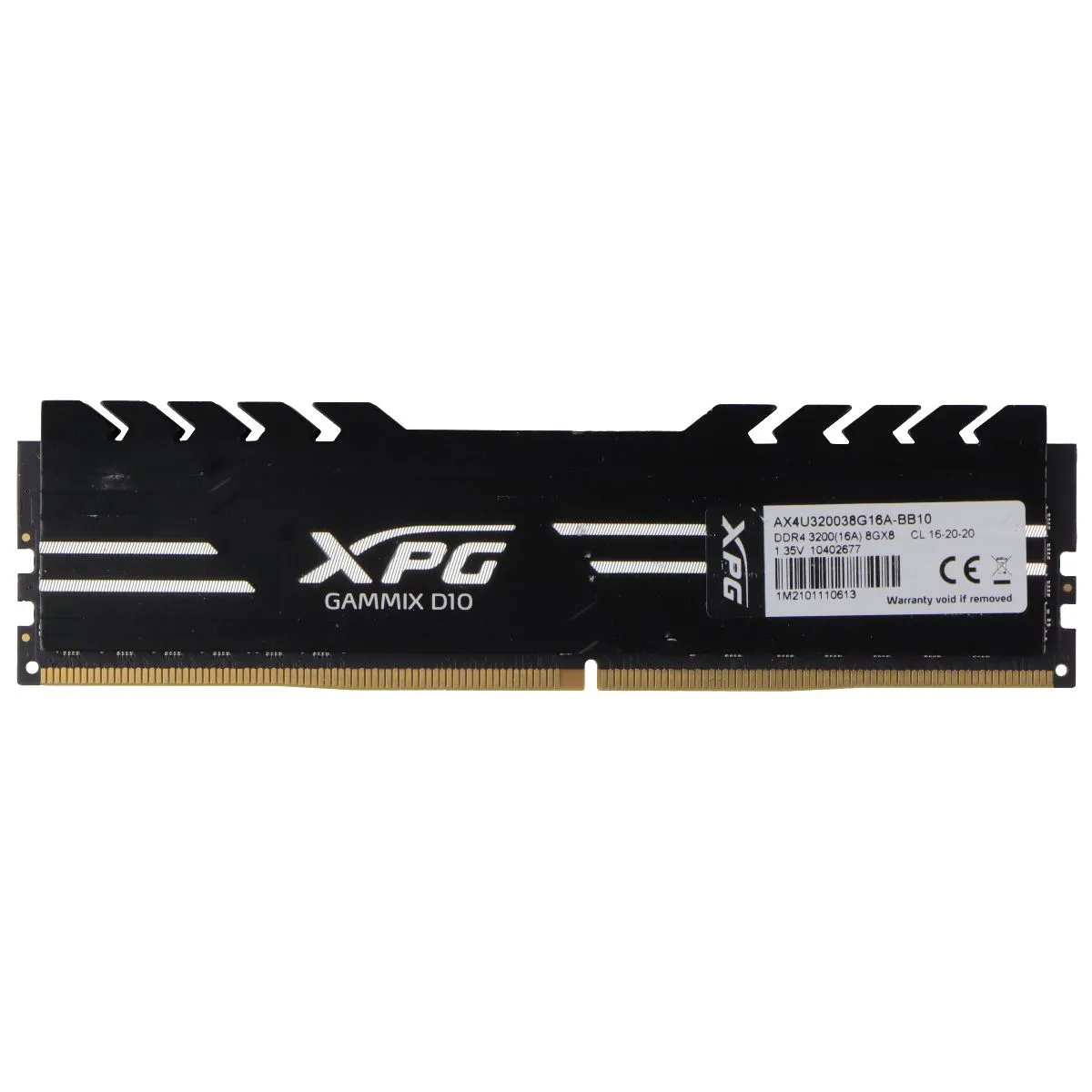 XPG Gammix D10 (8GB) DDR4 3200MHz 1.35V Desktop RAM (AX4U320038G16A-BB10)